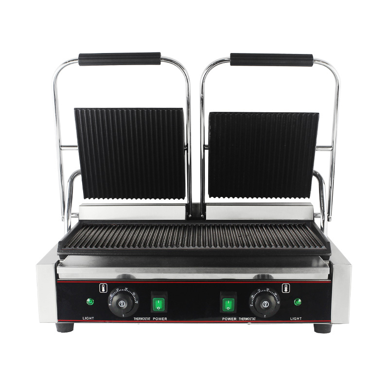 Máquina eléctrica comercial de la cocina de la parrilla de Panini de las placas dobles del acero inoxidable